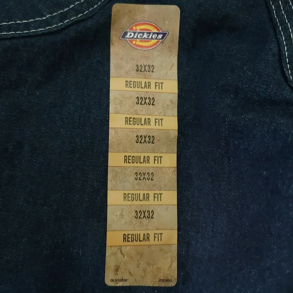 DICKIES Regular Fit classic denim bib indigo overalls carpenter Size 32 x 32 NEW